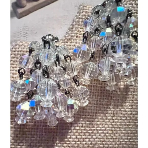 Vintage Laguna A/B Crystal Cha Cha Dangles Clip On Earrings Singed - Picture 5 of 7